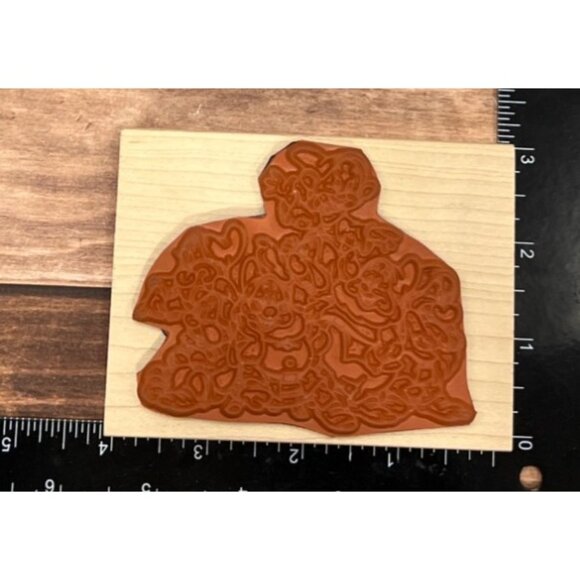 DISNEY ALL NIGHT MEDIA 970-J01 SEVEN DWARFS WOOD MOUNTED RUBBER STAMP SNOW WHITE - Picture 2 of 4